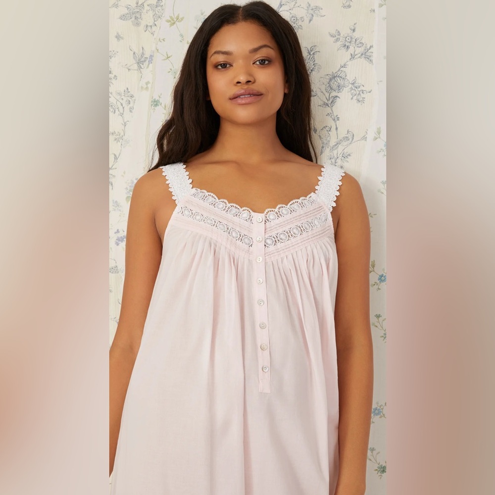Eileen West Couture Queen Anne’s Lace Heirloom Dream Chemise Pink Cotton Lawn